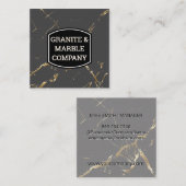 大理石板 | グラナイト | 金ゴールドテクスチャの背景 スクエア名刺 (正面/裏面)