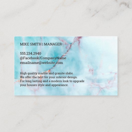 大理石板 | 海花崗岩 名刺 (裏面)