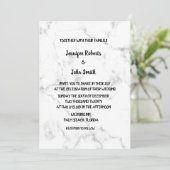 大理石柄黒と白の優雅な結婚式 招待状 (スタンド正面)