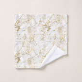 大理石柄 ゴールド ホワイト エレガント バスタオルセット (ウォッシュタオル)