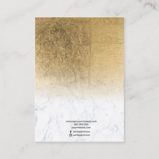大理石様金ゴールド箔ジュエリーイヤリング表示 名刺 (裏面)