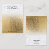 大理石様金ゴールド箔ジュエリーイヤリング表示 名刺 (正面/裏面)