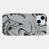 大理石模様と葉の渦巻きデザイン iPhone 1 Case-Mate iPhoneケース (裏面 (横))