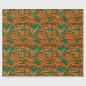 大理石模様にされた第19。 赤いですか緑Cの本のEndpaperの覆い ラッピングペーパー (フラット)