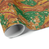 大理石模様にされた第19。 赤いですか緑Cの本のEndpaperの覆い ラッピングペーパー (ロールコーナー)