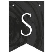 大理石模様のエンゲージメントパーティー バunting バナー - ブラック (第2の旗)