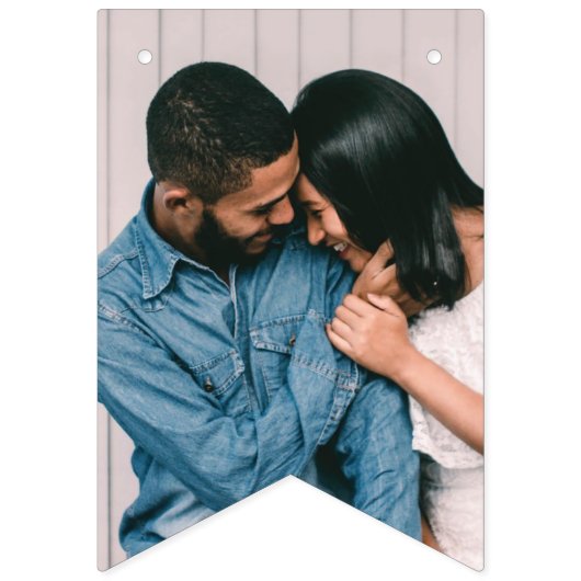 大理石模様のエンゲージメントパーティー バunting バナー - ブラック (第1の旗)