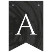 大理石模様のエンゲージメントパーティー バunting バナー - ブラック (第3の旗)