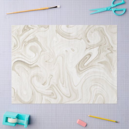 大理石模様のオフホワイトトーン エレガントなウェディング 薄葉紙 (クラフト)