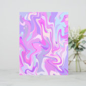 大理石模様のピンク パープル ターコイズ スクラップブック ペーパー (スタンド正面)