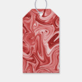 大理石模様のペイント 赤系のクリスマス シック ギフトタグ (正面)