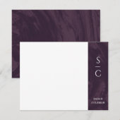 大理石模様の便箋　パープル 招待状 (正面/裏面)