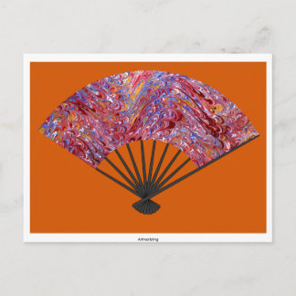 大理石模様の扇子 ポストカード