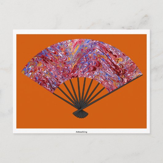大理石模様の扇子 ポストカード (正面)