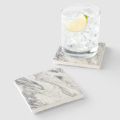 大理石模様の石コースター ストーンコースター (横)