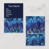 大理石模様の紙, 抽象的な青いクジャクの模様, うずまき 名刺 (正面/裏面)