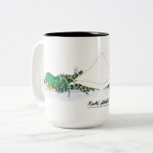 大理石模様をつけられたエビのマグ ツートーンマグカップ (正面左)