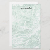 大理石模様をつけられた抽象デザイン|の緑の白 便箋 (正面/裏面)