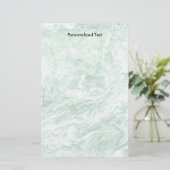大理石模様をつけられた抽象デザイン|の緑の白 便箋 (スタンド正面)