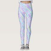 大理石模様をつけられた構造色パターンが付いている人魚のスケール レギンス (正面)