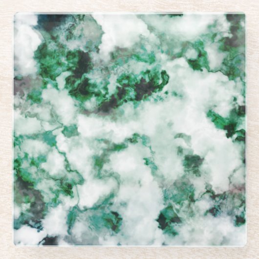 大理石模様をつけられた水晶質 ガラスコースター (正面)