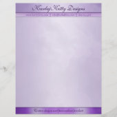 大理石模様をつけられた紫色のパーソナライズなレターヘッド レターヘッド (正面)