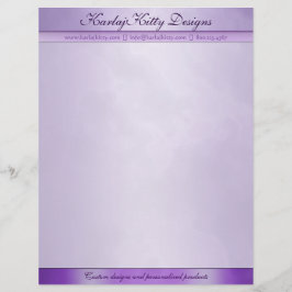 大理石模様をつけられた紫色のパーソナライズなレターヘッド レターヘッド