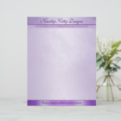 大理石模様をつけられた紫色のパーソナライズなレターヘッド レターヘッド (スタンド正面)