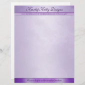 大理石模様をつけられた紫色のパーソナライズなレターヘッド レターヘッド (正面/裏面)