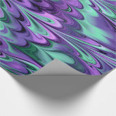 大理石模様をつけられた虹の紫色および水 ラッピングペーパー (角)