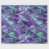 大理石模様をつけられた虹の紫色および水 ラッピングペーパー (フラット)