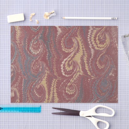 大理石模様をつけられた見返し 薄葉紙 (クラフト)