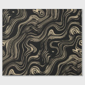 大理石模様をつけられた金ゴールドのギフト用包装紙 ラッピングペーパー (フラット)