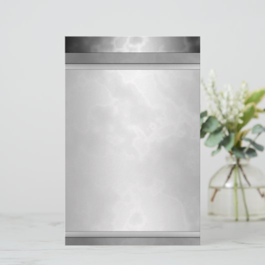 大理石模様をつけられた黒い静止した5.5" x 8.5" 便箋 (スタンド正面)