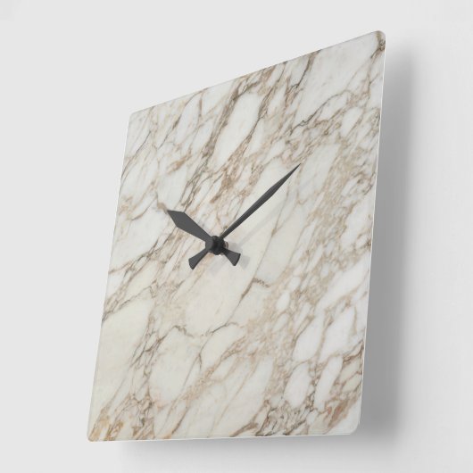 大理石模様アクリル製壁時計 スクエア壁時計 (傾斜)