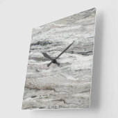 大理石模様モダンのキッチン用時計 スクエア壁時計 (傾斜)