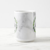大理石水彩リースモノグラム コーヒーマグカップ (中央)