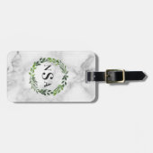 大理石水彩リースモノグラム ラゲッジタグ (正面横)