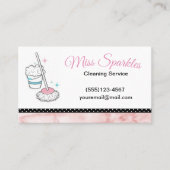 大理石水玉模様メイドハウスクリーニングサービス 名刺 (正面)