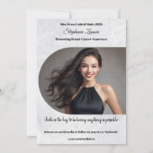 大理石氷のページェントサッシュ署名カード 招待状 (裏面)