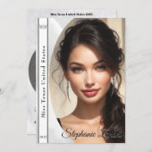 大理石氷のページェントサッシュ署名カード 招待状 (正面/裏面)