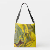 大理石波イエローデジタル紙-55448 クロスボディバッグ (裏面)