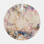 大理石流体抽象芸術パターン ガラスオーナメント (裏面)