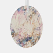 大理石流体抽象芸術パターン ガラスオーナメント (正面右)