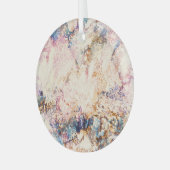 大理石流体抽象芸術パターン ガラスオーナメント (正面左)