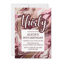 大理石流体金ゴールドバーガンディーピンク30歳の誕生日