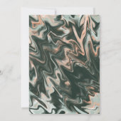 大理石液体コーラルグリーンリータイポグラフィ結婚ズ 招待状 (裏面)