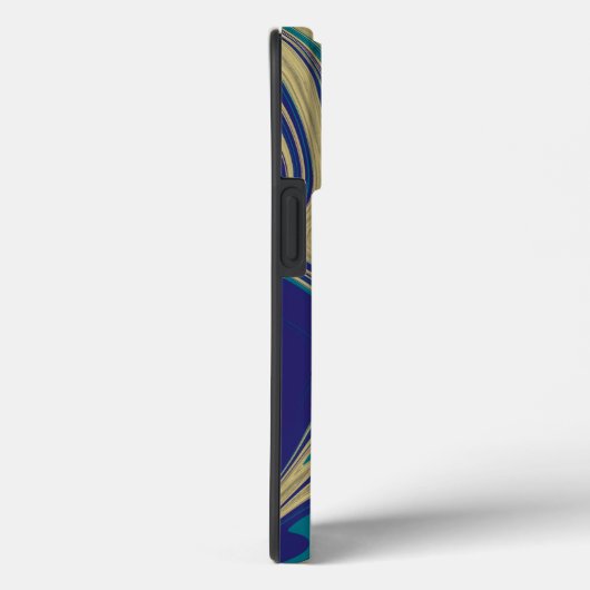 大理石液体フェイク金ゴールドブルーグリーン Case-Mate iPhoneケース (裏面 / 右)