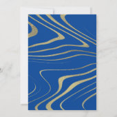 大理石液体金ゴールドアゲートタイポグラフィ結婚ズ 招待状 (裏面)