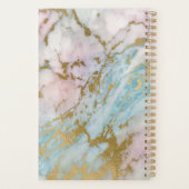 大理石淡い色の金ゴールドターコイズモノグラム プランナー手帳 (裏面)